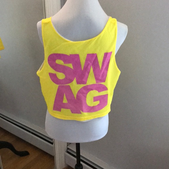 Yellow Hampton beach/ swag pinnie crop top - Picture 2 of 2